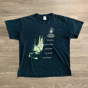 Vintage Style Faded Distressed NASA Space Shuttle Program Shirt Sz. L